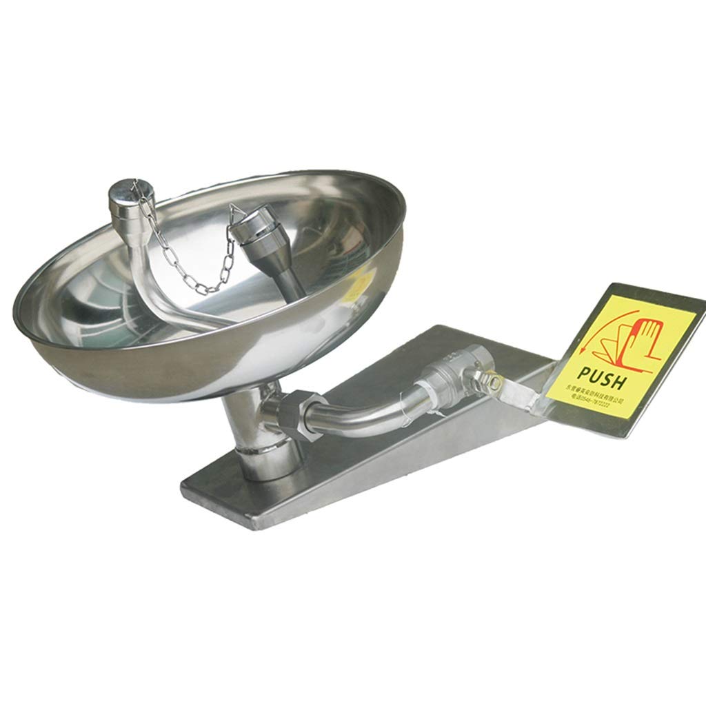 Lavaojos de emergencia de acero inoxidable, sistema de ducha de emergencia, estacha de emergencia, estación de lavado de ojos y lavado de cara combinada montada en la pared (color: estilo 2)