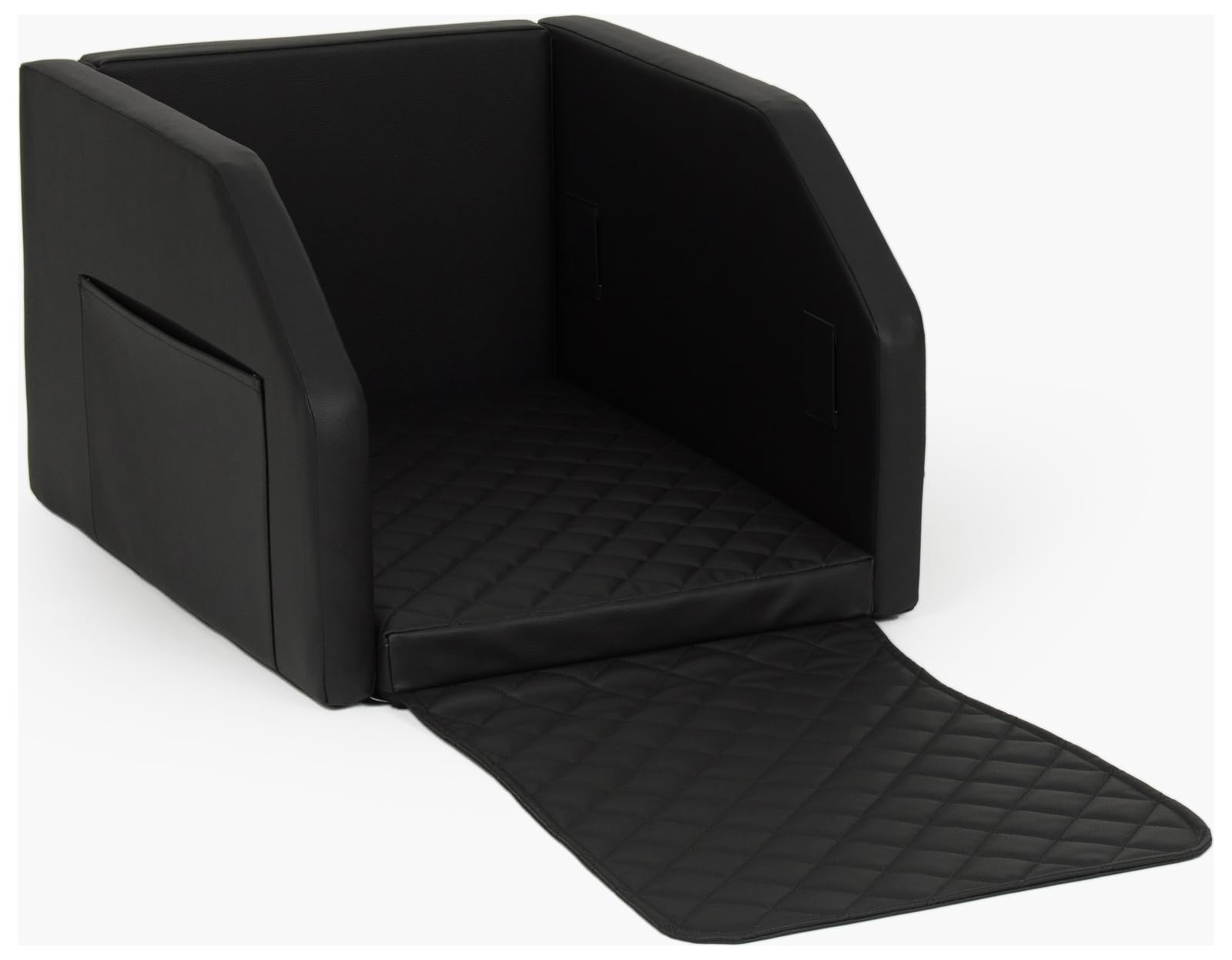 Autohundebett Hunde-Autositz Hundebett f. Rückbank Hundesitz Modulbett 55x70 cm (Farbe: schwarz)