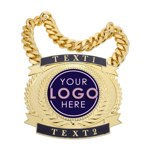 guancrown Custom Championship Chain Award Medal, Champ Chains Award Winner Prize Trophy, 7-3/4? x 7? Large Champ Medal (Custom)