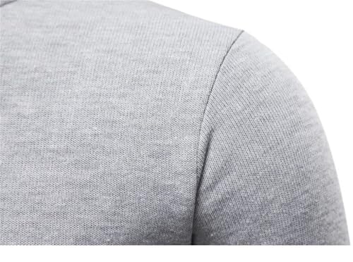 Men's Pullover Sweaters Long Sleeve Vintage Solid Color Warm High Collar Knitted Sweater3