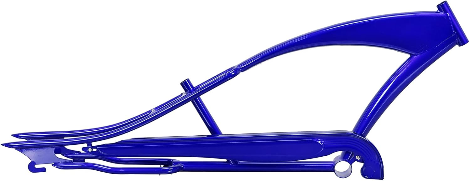 MICARGI 20/26-Inch Chopper Stretch Bike Frame with Chain Guard, Multi-Color Cruiser Steel Frame for 1/3/7-Speed Coaster/Disc Brake Models
