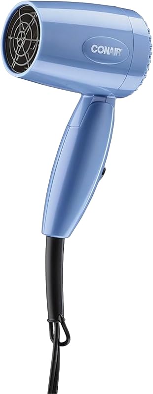 Secador de pelo de doble voltaje, diseño compacto de mango plegable, 1600W | Secador de viaje para peinar mientras viaja con diseño plegable de 0,75 libras, flujo de aire de alta velocidad y varias configuraciones de calor/velocidad