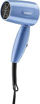 Conair Dual Voltage Hair Dryer, Compact Folding Handle Design, 1600W