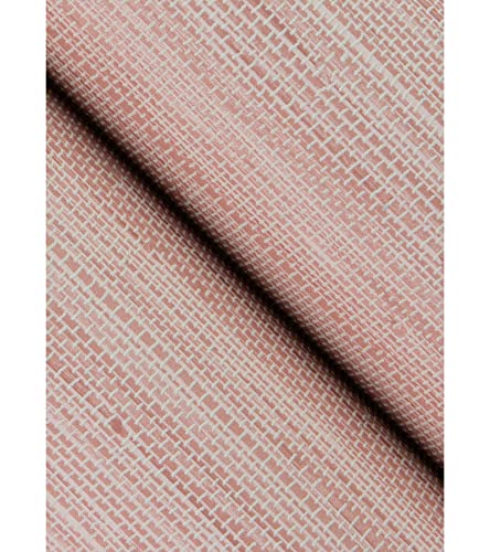 NuWallpaper x Society Social Classic Faux Grasscloth Peel and Stick Wallpaper, Berry