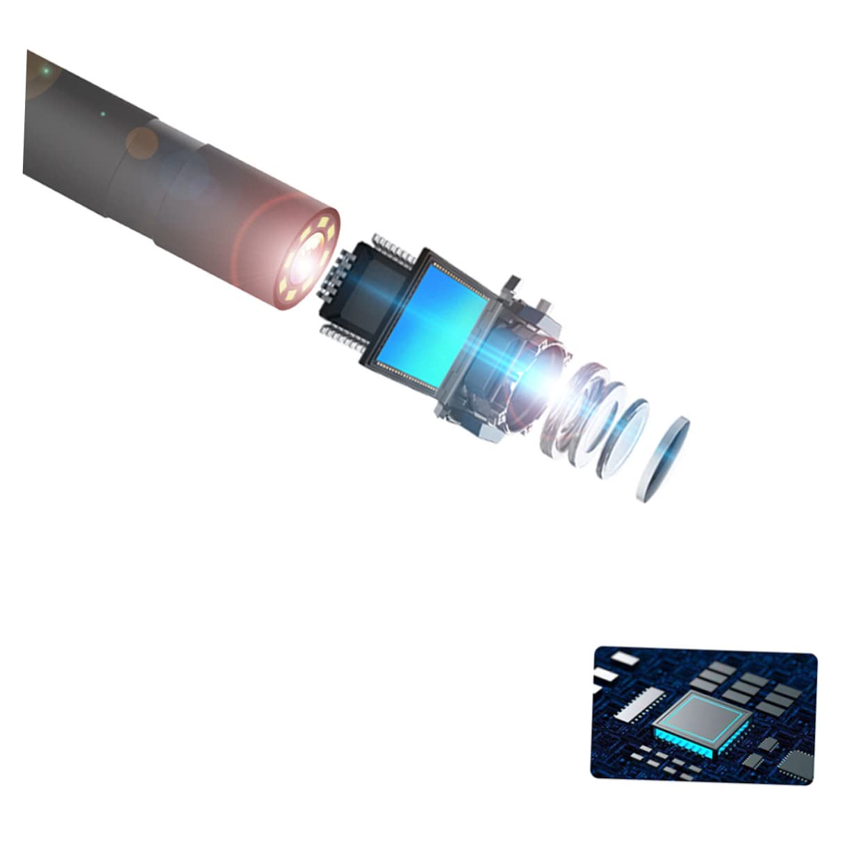 CHILDWEET 1pc Digital Handheld Wire Inspection Camera Auto Pipeline Scope Led Lights