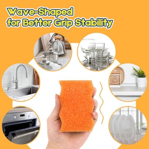 LAUNDRYLUX Scrub Sponge, 4 Pack Dual-Sided Temperature-Responsive Scrubber - 3
