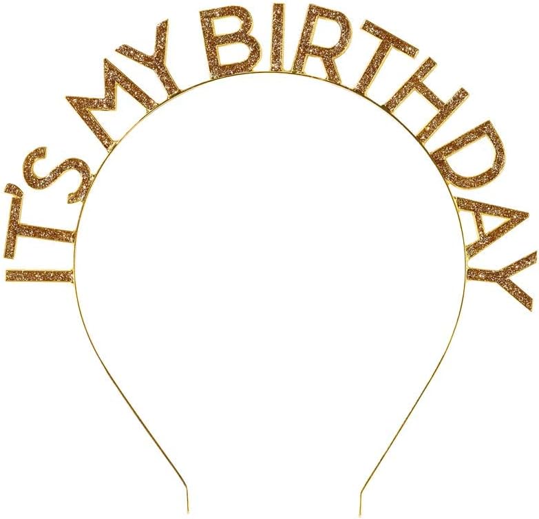 Talking Tables Gold Birthday Party Headband | 'It's My Birthday' Hair Accessory For Her or Him Kids or Adults, Unisex Men or Women