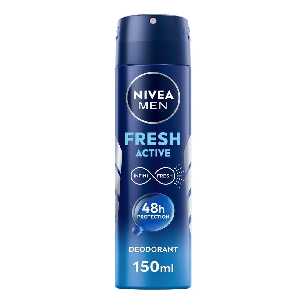 Nivea Men Fresh Active Deodorant Spray, 150 ml, Pack of 6
