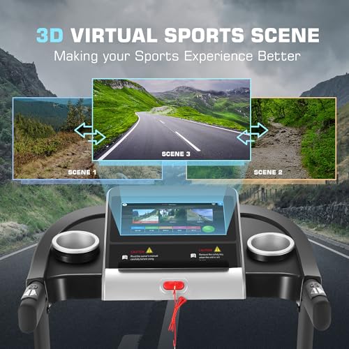 Image of Treadmills for Home with TV Screen and WiFi,Smart Foldable Treadmill Machine,3D Virtual Sports Scene,HiFi Speakers,Popular APP for Social Networking,Video,and Search,Walking Pad Treadmill