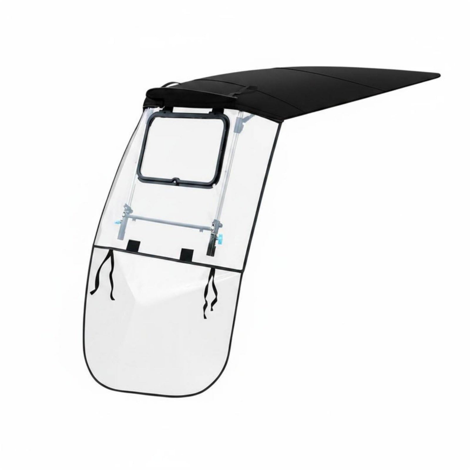 Rainproof Electric Scooter Rain Cover Windproof Foldable Scooter Rain Shelter Weatherproof Detachable Electric Bike Canopy Resistant for Rainy Weather, Outdoor, Black, Storage 7-Shape-image-49