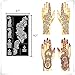 QSTOHENA Reusable Henna Tattoo Stencils Kit, Mehendi Stencils for Hands Forearm Glitter Airbrush DIY Tattooing Template,9 Sheet Indian Temporary Tattoo Stickers for Women Girls（8.2
