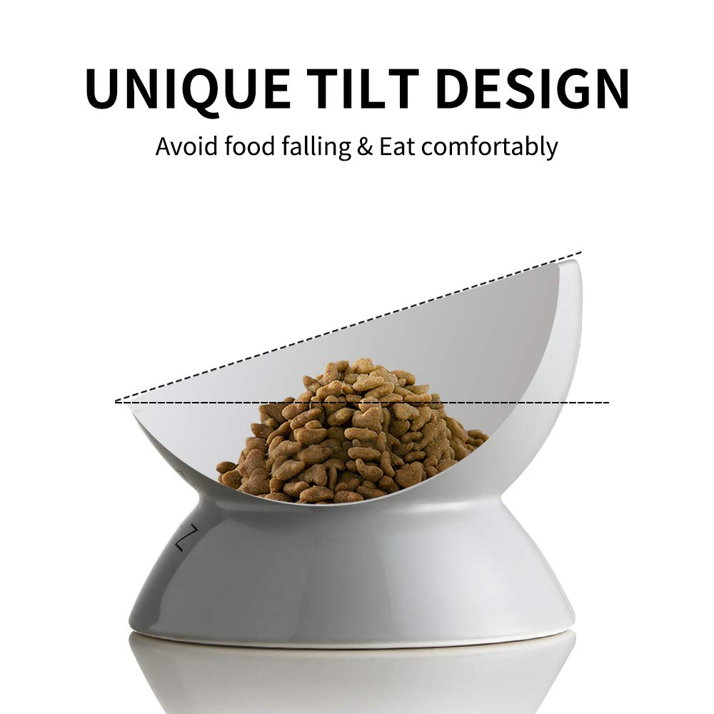 SWEEJAR Raised Cat Bowl for Dry Wet Cat Food, Ceramic Elevated Pet Bowl