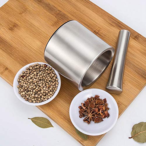 Pestle and Mortar Stainless Steel Mortar Pestle Pot Garlic Spice Grinder Pharmacy Herbs Bowl