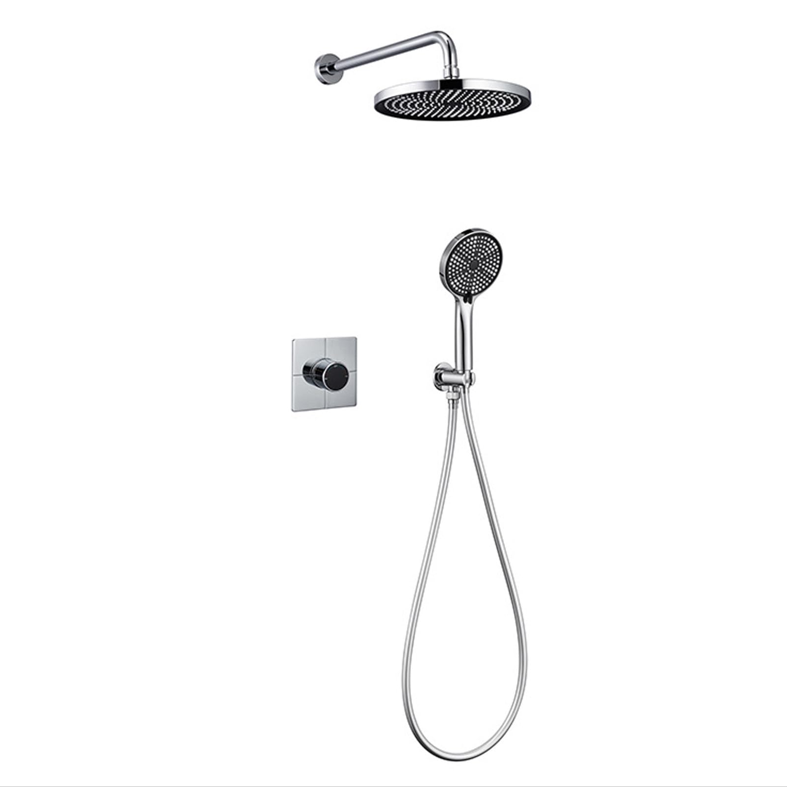 Ensemble Douche 2 Fonctions Encastrable avec Douche de Tête et Douchette 3 Modes