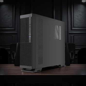 Enterprise Slim Office Business PC Case, Slimline SFF Micro ATX/Micro ITX Case, With 300W SFX PSU, USB 3.0, USB-C, Memory Card Reader, Black