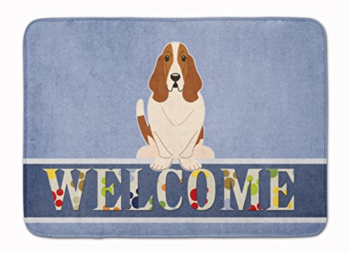 Caroline's Treasures Basset Hound Welcome Floor Mat, 19 x 27, Multicolor