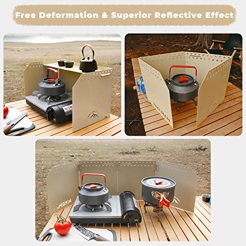 HIKEMAN Faltbarer Windschutz Campingkocher - Gaskocher Windschutzscheibe Outdoor Campingkocher Windschutzscheibe Windblockade für Camping Picknick BBQ (Schwarz)