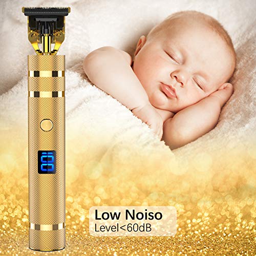 Pro T Outline Clippers Trimmer,GOOLEEN Electric Pro Li Outline Trimmer T Blade Trimmer Grooming Cordless Rechargeable,Professional 0mm Baldheaded Zero Gapped Trimmer Hair Clipper for Men(Gold) - Thumbnail 3