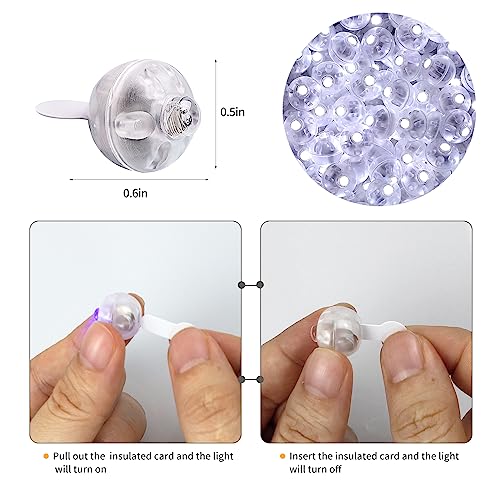Image of Aogist 200Pcs White Balloon Lights with Hook,Long Standby Time,Waterproof Mini Light for Birthday Party Wedding Christmas Halloween Easter Decorative (Flash)