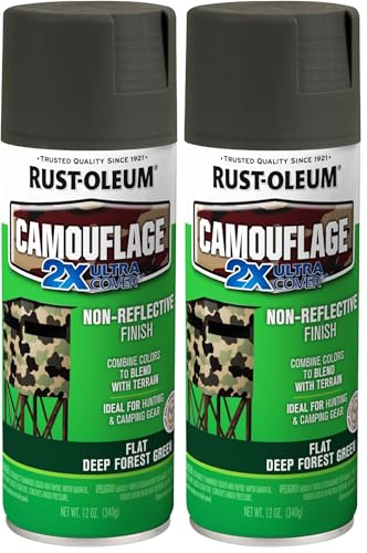 Image of Rust-Oleum 279175 Camouflage 2X Ultra Cover Spray Paint, 12 oz, Deep Forest Green (Pack of 2)