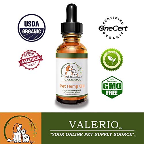 Valerio Pets Hemp Oil For Dogs And Cats - 1 Oz - Hemp Oil Drops With Omega Fatty Acids - Hip And Joint Support And Skin Health #TOP5