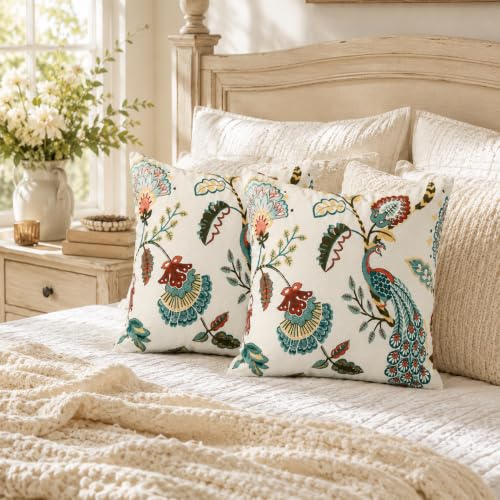 Image of Clasiko Cotton Cushion Covers Set of 5; 16x16 Inches; Tulip Treats