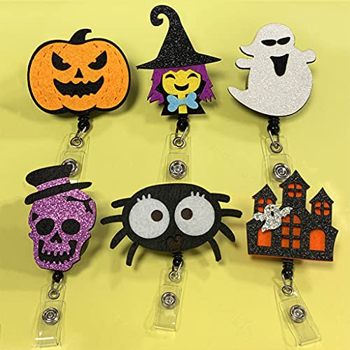 Porte-badge rétractable Halloween x6 pour infirmières et personnel - 3