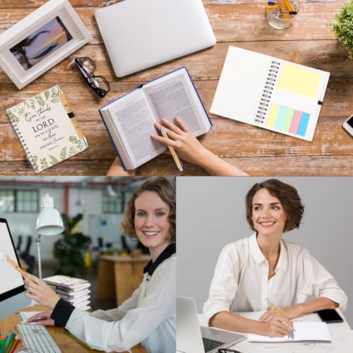 Image of Engrowtic 30 Sets Christian Gift Bulk for Church Inspirational Religious Spiral Bible Verse Prayer Notebook with Sticky Note Pen for Study Group Member Back to School Teacher Vbs Sunday School (White)