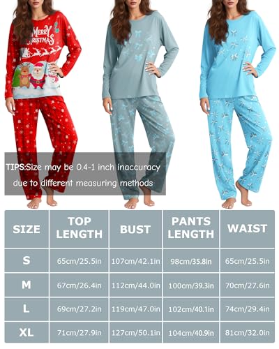 Image of Womens Pajama Sets Soft Lounge Set Heart Ladies Pajamas Pants Sleepwear with Pockets Soft Pjs for Women Set