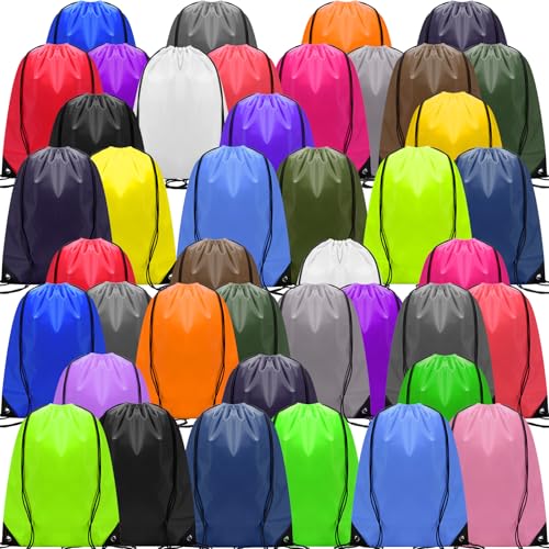 Image of Shappy Drawstring Backpack Bulk Sports Gym Cinch Bag Polyester String Bag for Men Women(25 Colors,150 Pcs)