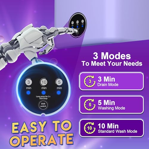Portable Washing Machine, 11L Upgraded Capacity and Foldable Washer with 3 Modes Mini Washing Machine Deep Cleaning of Underwear, Small & Baby Clothes, Suitable for RV, Apartments, Dorm, Hotels
