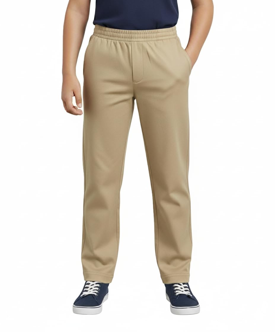 Boy's Uniform All Elastic Waist Pull-on Pants BU03, Check Size Chart for Best Fit