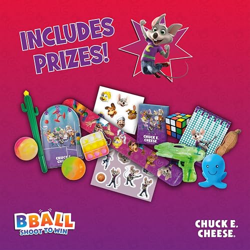 Chuck E. Cheese Basketball Tabletop Game Includes 15 Prizes – Mini Arcade Style Game for Kids