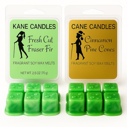 Fresh Cut Fraser Fir + Cinnamon Pine Wax Melts &ndash; Holiday Duo Pack of 2 &ndash; Kane Candles