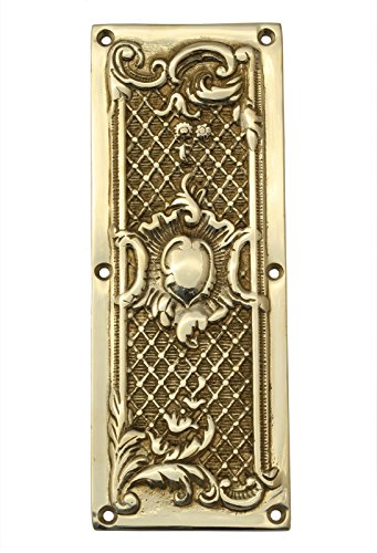 Castelion® Solid Brass Closed Trellis Finger Plate | Brass Door Accessories | Ornate Home Decor Perfect for Traditional Homes | High Quality Home Accessories | 8inch