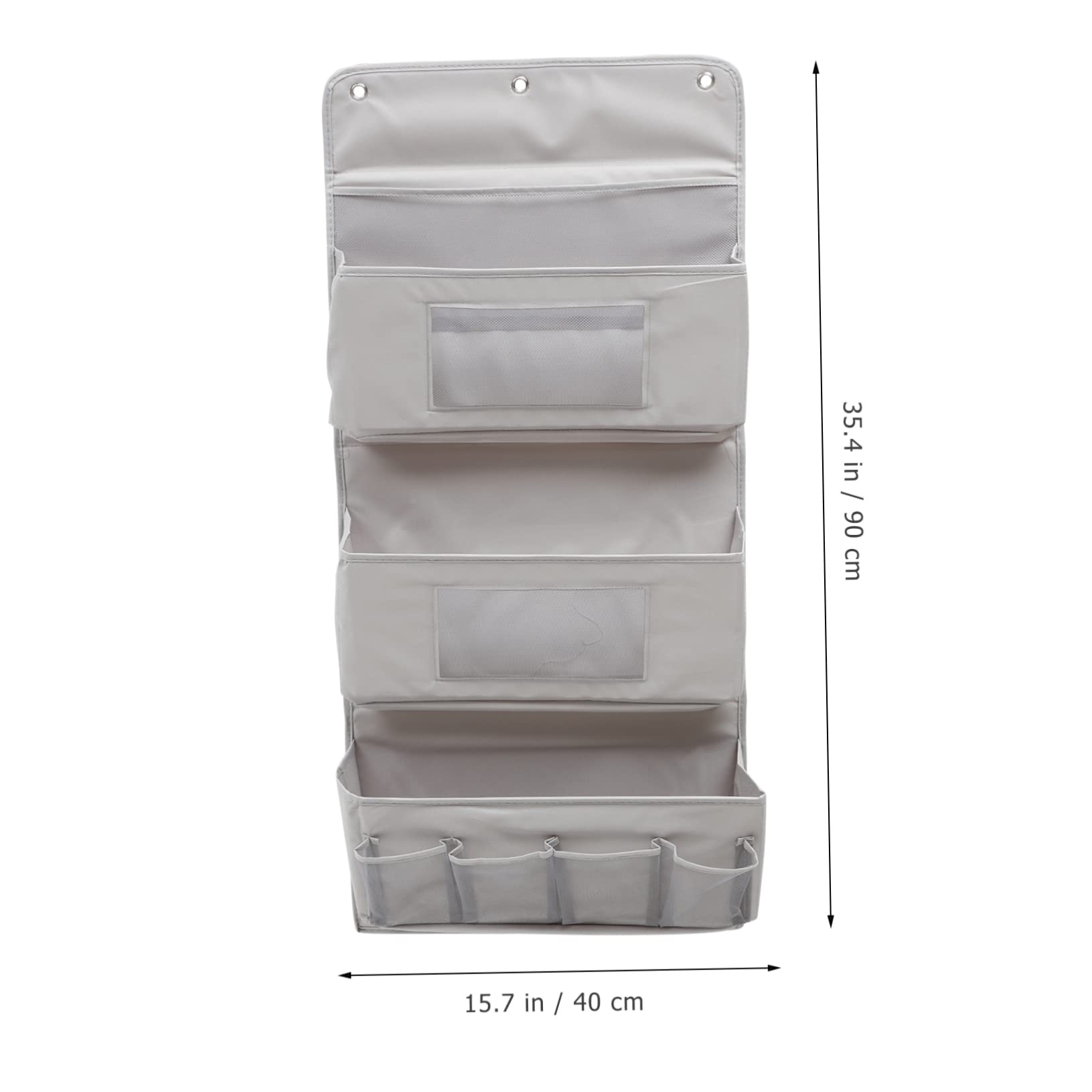 Mobestech Bolsa de Almacenamiento para Colgar en Pared, 3 Capas, Tela Gris, Organizador Colgante para Armario, Hogar y Dormitorio, Solución Funcional para Armarios y Puertas
