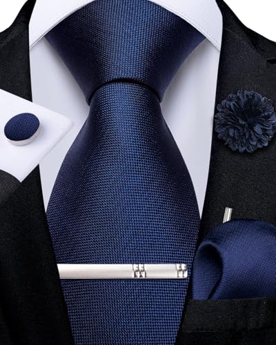 Image of DiBanGu Silk Zipper Ties for Men, Formal Pre-tied Necktie