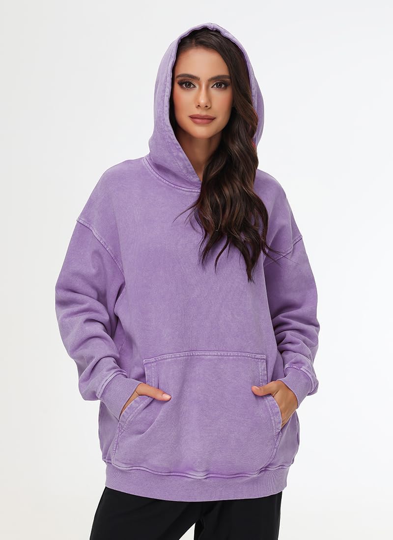 Chaos World Women Oversized Hoodies Acid Wash Pullover Vintage Hoodie Heavyweight Sweatshirt Streetwear - Image 6