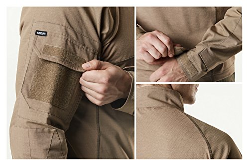 Camisa de combate masculina CQR tática 1/4 zíper ataque manga longa militar BDU camuflagem EDC top,