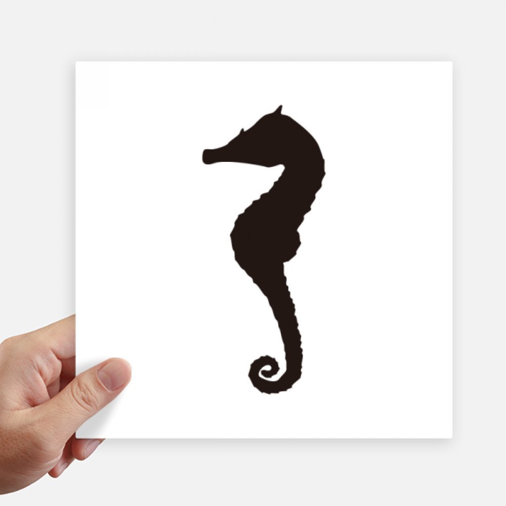 Autocollant carré hippocampe marine 20cm lot de 4 stickers pour mur et PC
