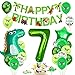 Bluelves Deco Anniversaire Dinosaure 7 an,Decoration Anniversaire 7 an,Ballon Dinosaure,Décoration Dinosaure Garçon 7 an,Ballon Anniversaire 7 Ans,Ballon Chiffre 7 Vert