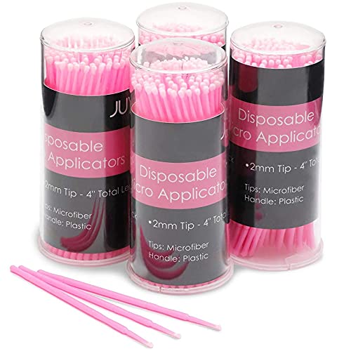 Juvale Micro Applicator Brush Personal Care Tools (4 in, Pink, Pack of 400)