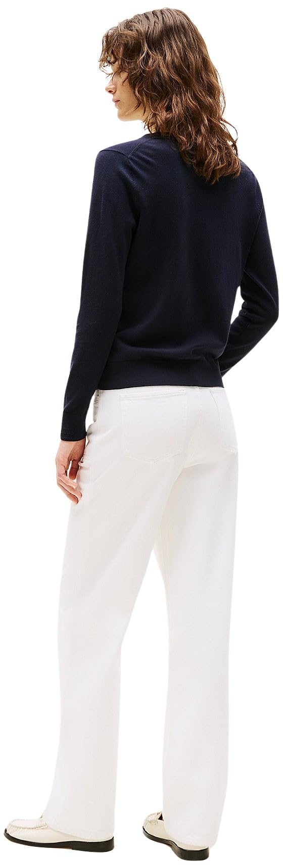 Tommy Hilfiger Donna Pullover Co Jersey Stitch Sweater Scollo a V
