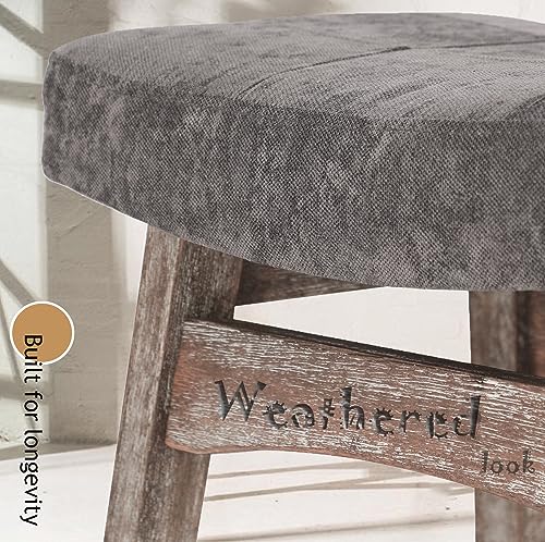 Image of PHI VILLA Counter Height Bar Stools Set of 3, Solid Wood Barstools