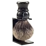Parker, Long Loft 3-Band Pure Badger Bristle Shaving Brush with Ebony Handle - Brush Stand Included - Image 2