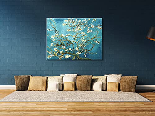 Wieco Art Huge Gallery Wrapped Giclee Canvas Print by Classic Van Gogh Reproductions, Almond Blossom Modern Canvas Wall Art Ready to Hang for Living Room Bedroom Home Office Decorations by Wieco Art - Used condition - Image 2