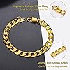 PROSTEEL Mens Bracelet Gold Plated Cuban Link Wrist Bracelets Stainless Steel 19CM Length 9MM Width Hip Hop Jewellery for Men Boys (with Gift Box) #3