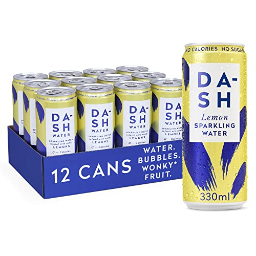 DASH Agua mineral natural con gas sabor limón lata 33 cl