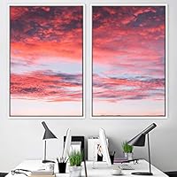 2 Piece Framed Canvas Wall Art Colorful Sky Canvas Prints Home Artwork Decoration for Living Room,Bedroom - 16