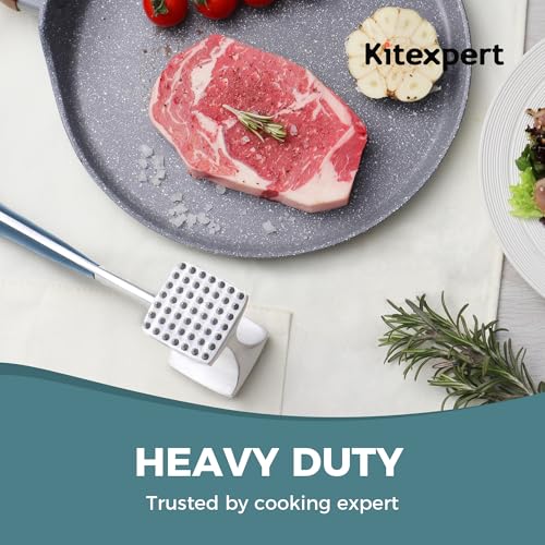 Image of KITEXPERT Meat Tenderizer Hammer with Comfortable-Grip Handle, Dual-side Mallet for Kitchen, Heavy Duty Pounder For Tenderizing Steak, Beef and Fish, Blue
